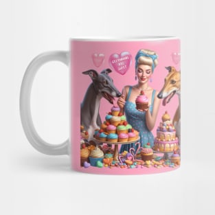 Greyhound Dogs, Pin-up Girl, and a Retro Bakery Mug